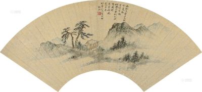 张维 壬戌（1622）年作 松声云影 扇片