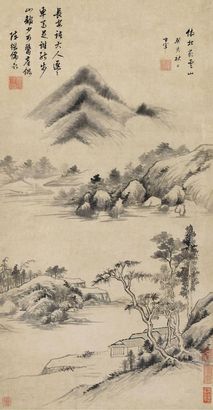 董其昌 癸亥（1623）年作 云山隐苑 立轴