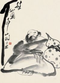 吴山明 丁卯（1987）年作 醉仙图 镜片