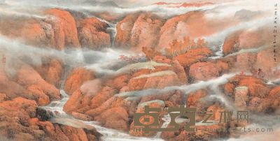 乐震文 癸巳（2013）年作 万山红遍 镜片 69.5×134.5cm