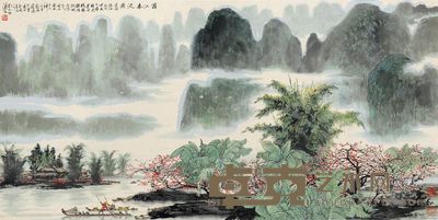 徐志文 癸巳(2013)年作 漓江春泛 镜片 69.5×136cm