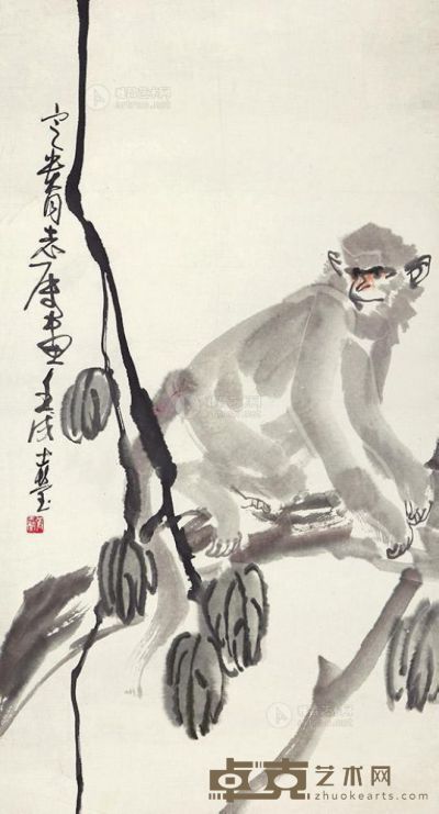 张士莹 猴 98×53.5cm