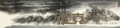 吴奇 水墨山水 24×101cm