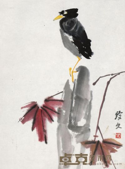 李琼久 花鸟 镜框 33×45cm