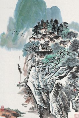 倪鸿武 山水 镜心