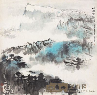 吴一峰 1981年作 峨岭春雪 镜片 66×67cm