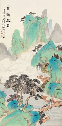 黄山寿 1910年作 叠岭藏云 立轴