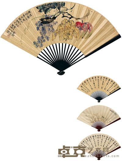 陆恢 吴云 任预朱锡恩 四家 花卉·山水·书法 17.5×50cm 19×47cm