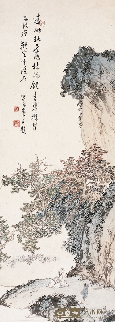 溥儒 临流高士图 104.5×33cm