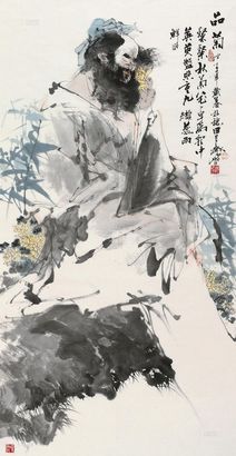 林峥明 2008年作 老人 镜心