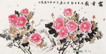 陈永康 2008年作 牡丹 镜心