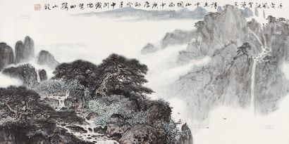 汤小铭 2000年作 山水 镜心