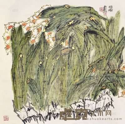 郭怡孮 花卉 立轴 68×68cm