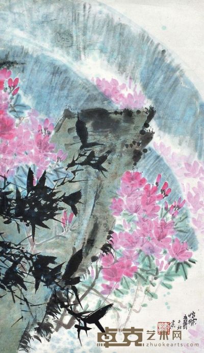 郭怡孮 花卉 立轴 86×49cm