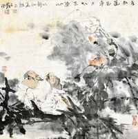 梁占岩 莲花 镜心