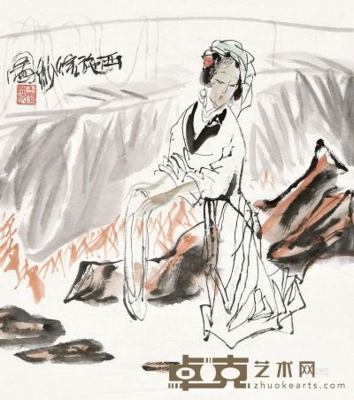 王阔海 西施浣纱图 镜心 52×58cm