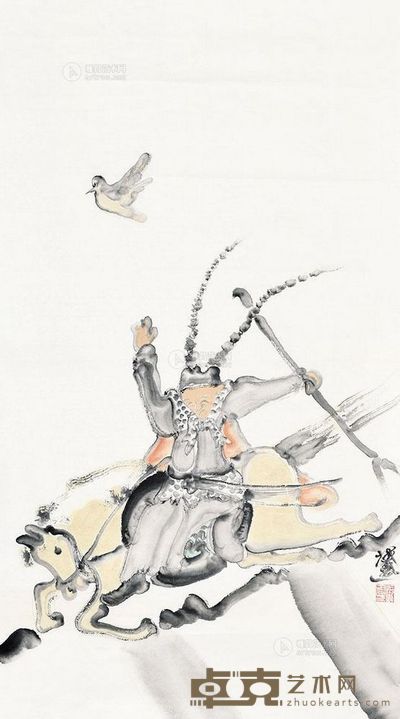 张正民 戏曲人物 镜心 94×53cm