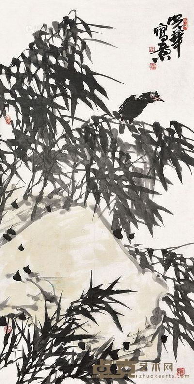 于光华 墨竹 镜心 138×69cm
