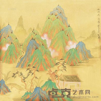 王进 秋烟漠漠雨蒙蒙 镜心 69×69cm