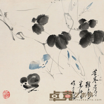 娄师白 苦寒老乐 33×33