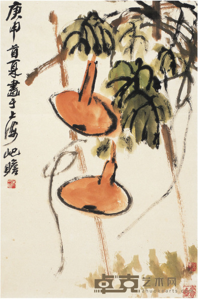 朱屺瞻 葫芦图 65×43.5cm