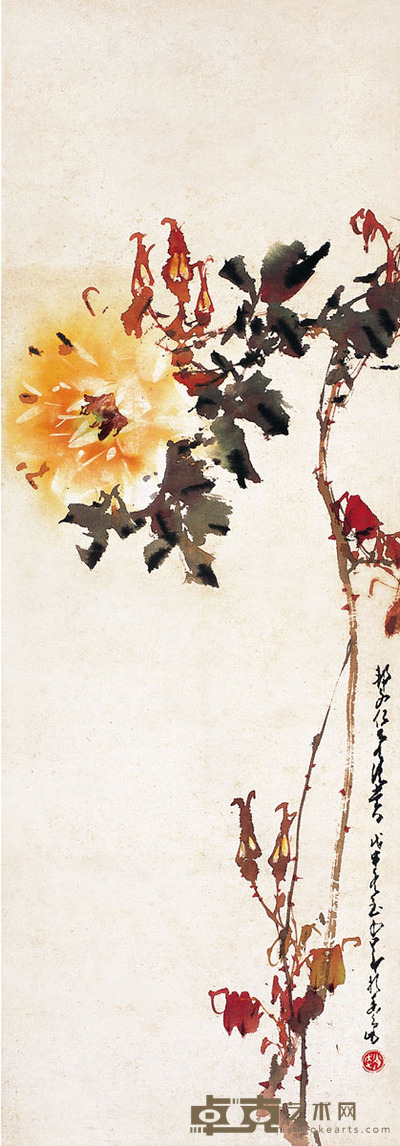 赵少昂 月季 84×29cm