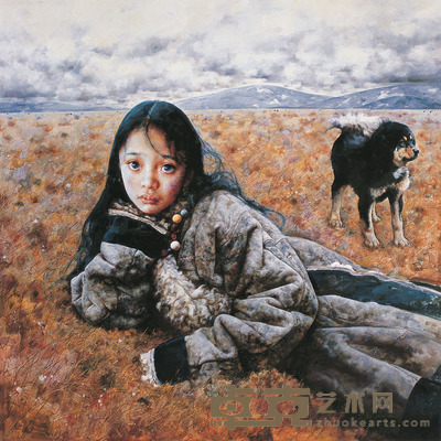 艾轩 秋风掠过荒原 89×89cm
