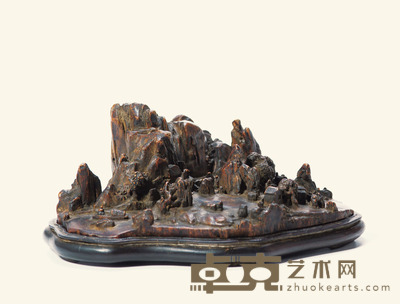 清·沉香雕田园归隐山子摆件 高:6.8cm重量:108g