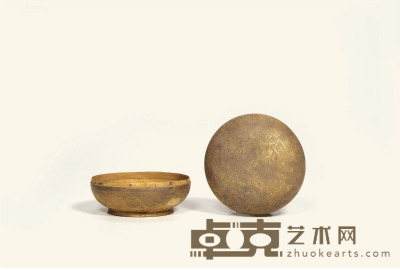 明以前·银鎏金錾凤纹香盒 高：4.5cm直径：7.5cm