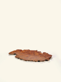 清·瘿木雕叶形茶盘
