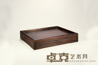 清·红木制都承盘 盘长：32.5cm 宽：28cm