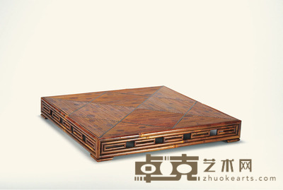 清·湘妃竹茶盘 高：5.5cm边长：42.5cm