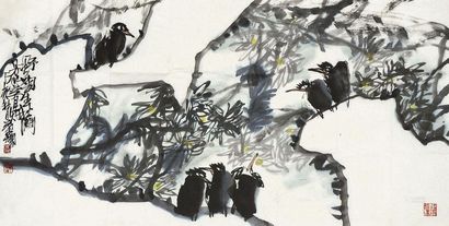 叶烂 2007年作 花鸟 镜片