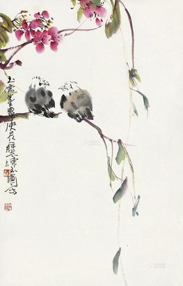 陈玉圃 2000年作 花鸟 立轴