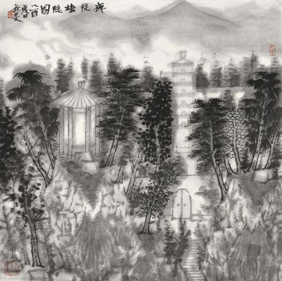 张谷旻 2005年作 山水 软片