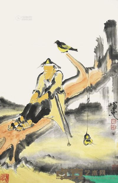张正民 山水人物 软片 84×54cm