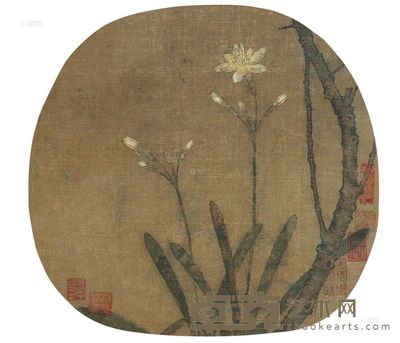 佚名 花卉 镜心 26×28cm