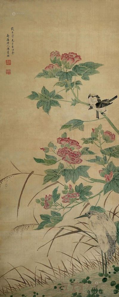 陈书 花鸟 立轴 104×43cm