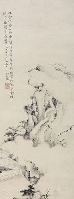 萧云从 1665年作 山水 镜心