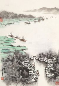 李庚 1978年作 太湖春色图 立轴