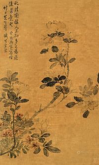 奚冈 癸酉（1753）年作 玉簪 立轴