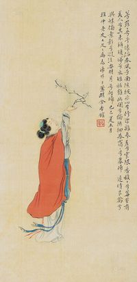 志濠 己巳（1929）年作 赏梅图 立轴