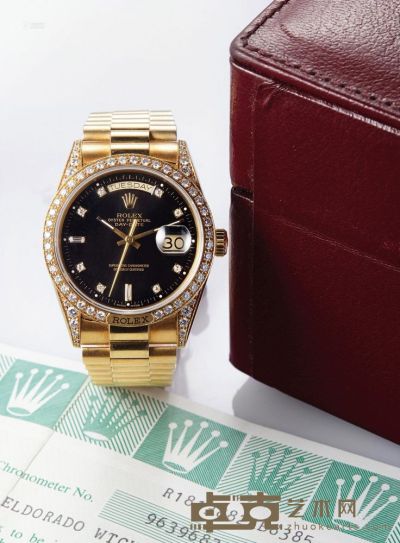 劳力士Rolex Day-Date黄金镶钻石链带腕表 