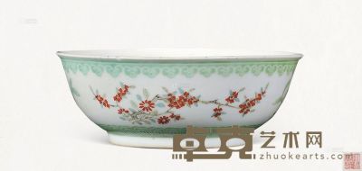 清嘉庆 粉彩折枝花卉纹碗 直径14.5cm