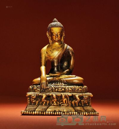 13世纪 藏西古格铜释迦牟尼像 高12.8cm