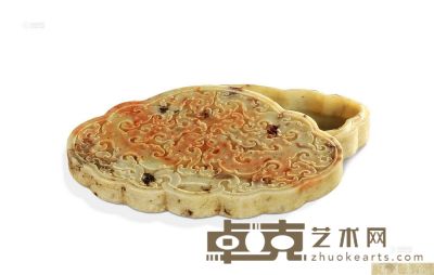 清道光 寿山石浮雕夔龙纹印盒 长18cm