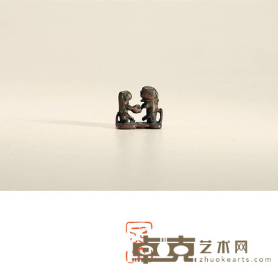 辽·子母狮钮铜押印 2.8×1.7×2.5cm