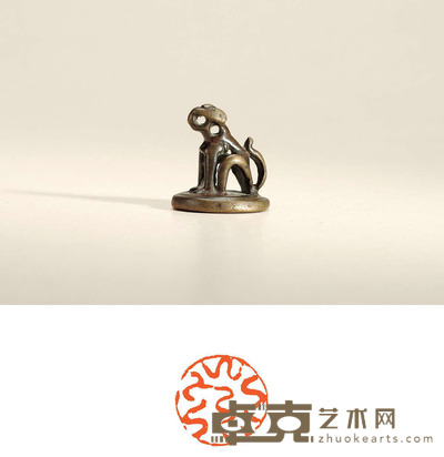 元·瑞兽钮圆形押记 3.9×3.8×4.1cm