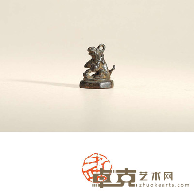 元·兽钮八角铜押印 2.9×2.8×3.6cm