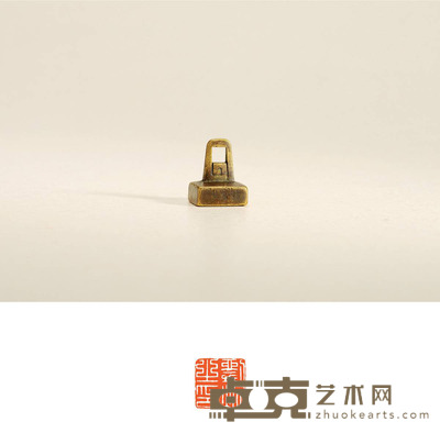 清·诸葛柱刻鼻钮铜印 2×2×2.6cm